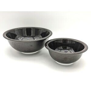 Vintage All Black Pyrex Mixing Serving 2.5 | 1.5 QT Nesting Bowls Set of 2